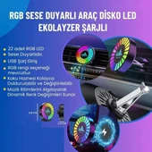 Rgb Sese Duyarlı Kokulu Ekolayzer USB Şarjlı Araç Kokusu - 1