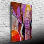 Pastel Renklerde Dekoratif Fil Görseli Kanvas Tablo 50 x 70 - 3