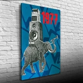 Mavi ve Gri Tonlarda Müzikal Afiş Kanvas Tablo 50 x 70 - 1