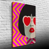 Kırmızı Gözlüklü Kadın Kanvas Tablo 50 x 70 - 3