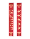 Galatasaray Orijinal Kırmızı 5 Yıldız Tarihi Galatasaray Yazar Şal Atkı - 1