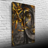 Soyut Gri ve Altın rengi Kadın Görseli Kanvas Tablo 50 x 70 - 3