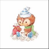 Mektup Okuyan Baykuş Sticker thumbnail 1