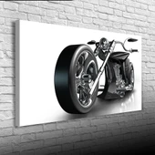 Futuristik Siyah Motosiklet Kanvas Tablo 60 x 120 - 3