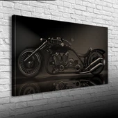 Futuristik Siyah Chopper Motosiklet Kanvas Tablo 60 x 120 - 6