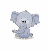 Sevimli Fil Sticker thumbnail 1