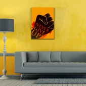 Never Give Up Siyah Turuncu Tonlarda Afiş Kanvas Tablo 50 x 70 - 2