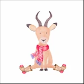 Sevimli Geyik Yılbaşı Sticker thumbnail 1