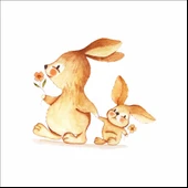 Sevimli Tavşan Duvar Sticker - 1