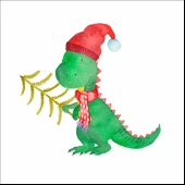 Sevimli Dinazor Duvar Sticker - 1