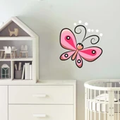 Pembe Çizim Kelebek Sticker thumbnail 2