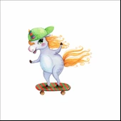 KayKaycı Unicorn Sticker - 1