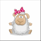 Sevimli Koyun Duvar Sticker - 1