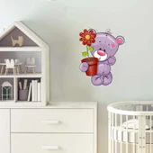 Kırmızı Çiçekli Ayıcık Sticker thumbnail 2