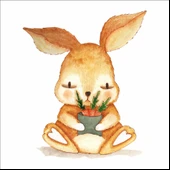 Sevimli Tavşan Duvar Sticker thumbnail 1