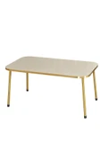 Zigon Sehpa ve Orta Sehpa Kr Gold Metal Ayak Gold Krem Set - 2