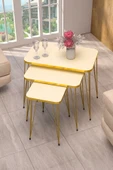 Zigon Sehpa Kr Ve Orta Sehpa Kr Set Gold Krem Tel - 2