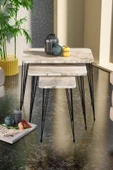 Zigon Sehpa Kr Ve Orta Sehpa Kr Set Siyah Ayak Efes Tel 1103 - 4