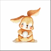 Sevimli Tavşan Duvar Sticker thumbnail 1