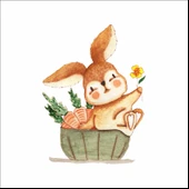 Sevimli Tavşan Duvar Sticker thumbnail 1