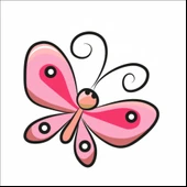 Pembe Çizim Kelebek Sticker thumbnail 1