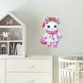 Sevimli Noel Kedisi Duvar Stickerı - 2
