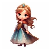 Zümrüt Taçlı Kraliyet Prensesi Duvar Stickerı thumbnail 1