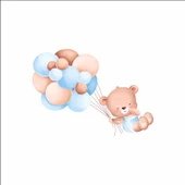 Balon Demetiyle Uçan Sevimli Ayıcık Duvar Stickerı thumbnail 1