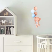 Renkli Balonlu Neşeli Ayıcık Duvar Stickerı - 2
