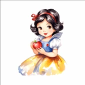 Elmalı Prenses Masal Kızı Duvar Stickerı thumbnail 1