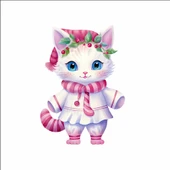 Sevimli Noel Kedisi Duvar Stickerı - 1