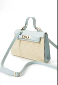 Lisbond Elegance Vienn Model Hasır Bebe Mavi Kadın El Ve Omuz Çantası - 3