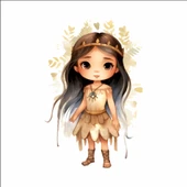 Doğa Temalı Kabile Prensesi Duvar Stickerı thumbnail 1