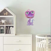 Gözlüklü Mor Dinozor Karakter Duvar Stickerı - 2