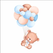 Göklerde Neşeyle Uçan Ayıcık Duvar Stickerı thumbnail 1