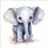 Sevimli Fil Sticker 1 thumbnail 1