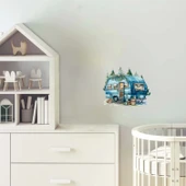 Karlı Çam Ağaçlı Karavan Duvar Stickerı thumbnail 1