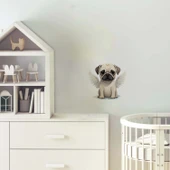 Kanatlı Pug Yavrusu Duvar Stickerı thumbnail 1