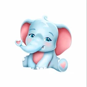 Sevimli fil Duvar Sticker - 1