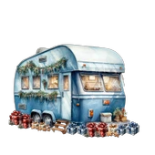 Hediyeli Yılbaşı Karavanı Duvar Stickerı thumbnail 2