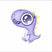 Tatlı Mor Dinozor Stickerı thumbnail 1