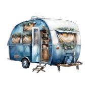 Mavi Karavan Duvar Stickerı thumbnail 2