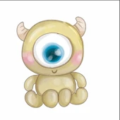 Sarı Canavar Bebek Stickerı thumbnail 1