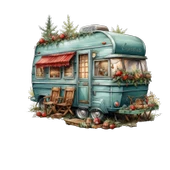 Kamp Ateşli Çam Ağaçlı Karavan Stickerı - 2