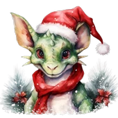 Noel Ejderhası Çocuk Odası Stickerı thumbnail 2