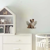 Oturan Kanatlı Köpek Duvar Stickerı thumbnail 1