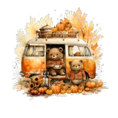 Kamp Yapan Ayıcıklar Karavan Stickerı - 2