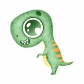 Yeşil Dinazor Duvar Sticker thumbnail 1