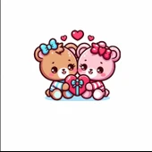 Aşık Ayıcıklar Duvar Sticker'ı thumbnail 1