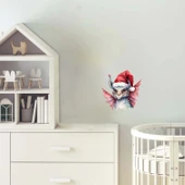 Kanatlı Noel Arkadaşı Duvar Stickerı thumbnail 1